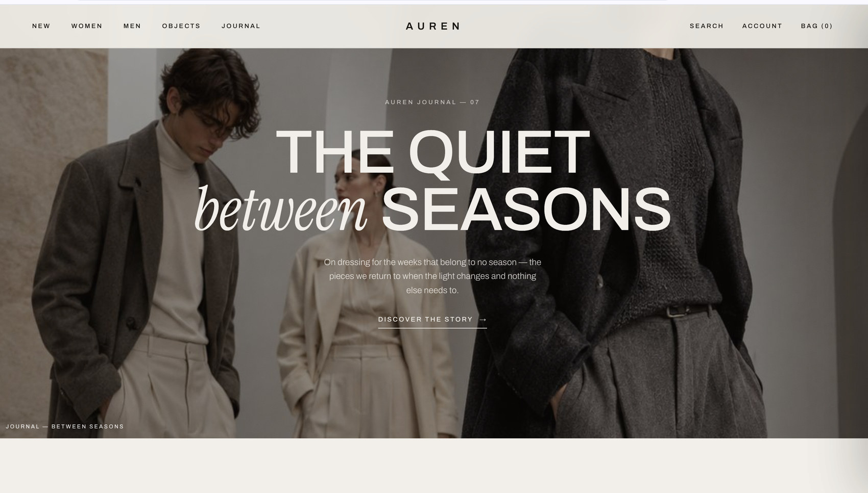 Journal — editorial inside the storefront